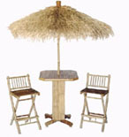 Bamboo Palapa, Table, and Chair Set