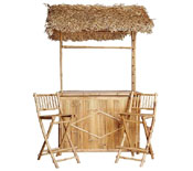 Bamboo Bar Set with Thatch Roof
