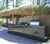 Two Pole Palm Palapa over a BBQ and Counter Top
